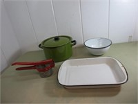 Enamel Cookware and Potato Ricer
