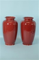 Set of Cranberry Vases