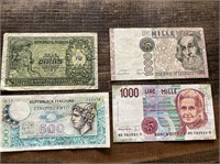 4 Italy Bank Notes