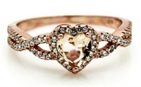Beautiful 1.00 ct Morganite Heart Solitaire Ring