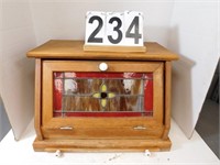 Wooden Bread Box w/ Glass Door