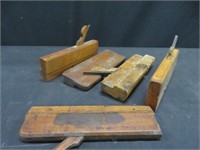 5 ANTIQUE WOODEN PLANERS