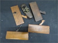 5 ANTIQUE WOOD PLANERS