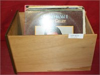 WOOD DRAWER W/APPROX. 16 RECORD ALBUMS - 33 1/3