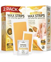Wax Strips 76 Count – 56 Body Wax Strips, 20 Face