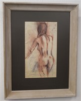Original Signed Water Color Art of a Woman