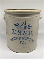 Newbrighton PA E.S.&B. Stoneware Crock.