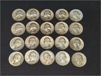20 Washington Silver Quarters pre 1964