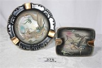 Set of 2 Vintage Dragonware Ashtrays
