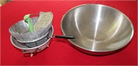 Lot of 16" Mixing Bowl and Food Strainers