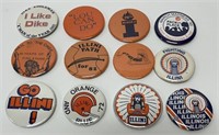 Lot of 12 Illini Buttons
