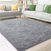 WF634  Nefoso Shag Light Gray Area Rug, 8' x 10