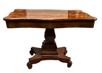 Antique Empire Flame Mahogany Parlor Table