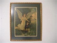 Framed German Angel Print  22x27 inches