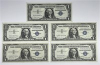 1957-B $1 Silver Certificate Lot All XA Block AU