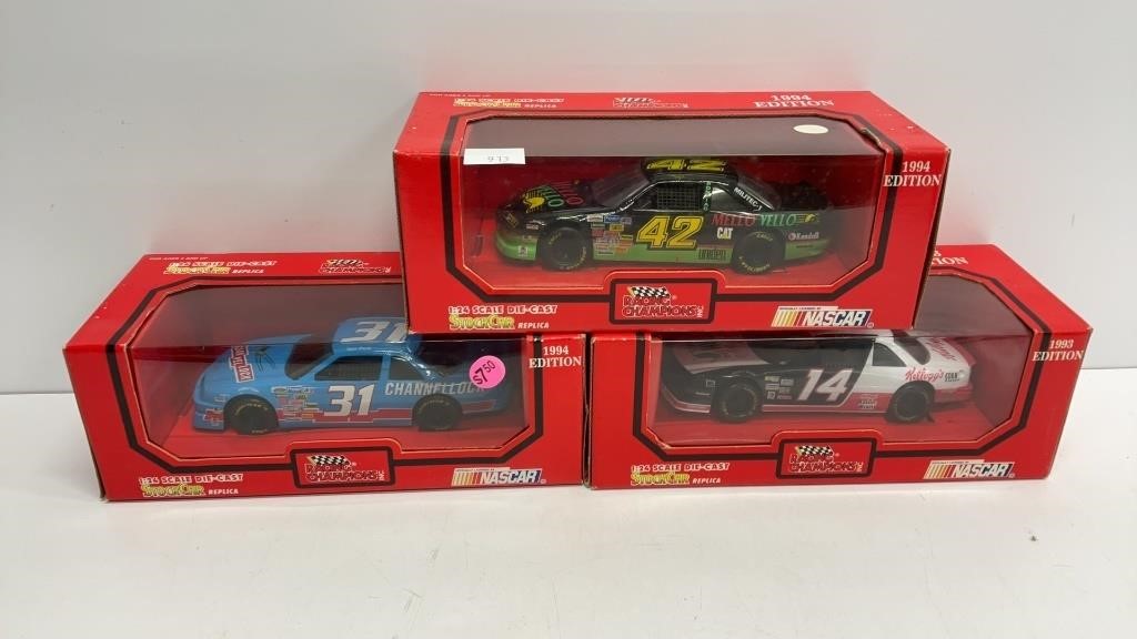 (3) Racing Champions 1:24 scale die cast stock