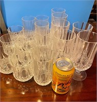 (18) Clear Crystal Glasses 3 different sizes