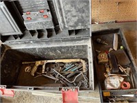 plastic tool box with misc tools