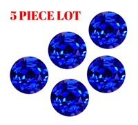 Genuine 3mm Round Faceted Blue Sapphire (5pc)