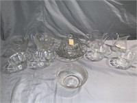 VTG Covered Round Butter Dish Clear Glass,