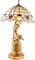 Tiffany Style Art Deco Electric Table Lamp