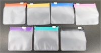7 Colored Ziplock Bags - Reusable, Medication,