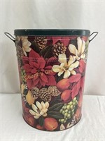 Large Flowered Tin with Flowers