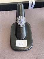 925 Amethyst Cocktail Ring Size 9