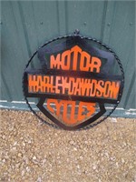 Metal Round Harley Davidson Sign