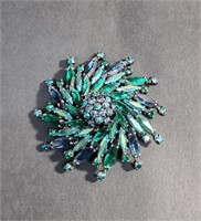 SHERMAN GREEN, BLUE, & AURORA BOREALIS BROOCH