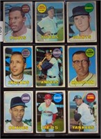 (9) 1969 Topps BB Cards w/ Jay Johnstone