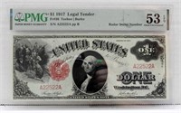 1917 $1 LEGAL TENDER PMG 53