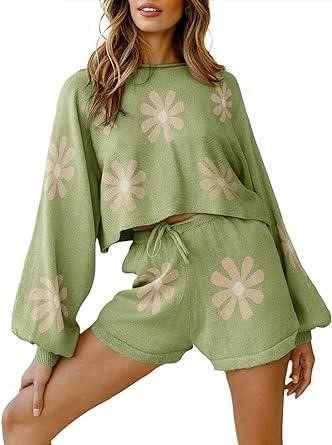 Ekouaer Women's Knit Pajama Set