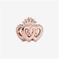 PANDORA CROWN & ENTWINED HEART CHARM ( IN