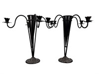 Pair of Metal 4 Armed Candlesticks w Removable