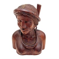 Hand Carved Igorot Woman Half Bust - 8.5" x 6.5"