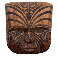 Hand Carved Wooden Maori Mask - New Zealand