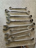 9 LARGE COMBO WRENCHES 15/16" - 2"