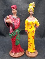 Pair Of African Women Statues