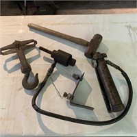 Vintage Hook, Hammer, Grease Gun