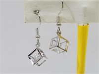 Cube Containing Crystal Earrings