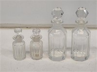 4 Glass Bottles with Ground Stoppers