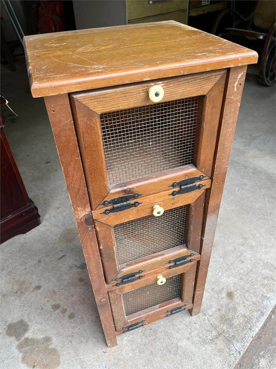 Small 3-door Pie Safe Style Accent Stand