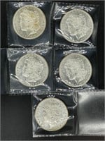 5 - uncirculated 1879-S Morgan silver dollars