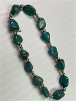 Stretch Bracelet - turquoise & 925 silver beads