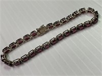 Red Gemstone Bracelet in 925 Silver