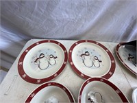 4 Piece Snowman Dish Set