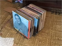 GROUPING OF VINYL  ALBUMS AND RECORD HOLDER