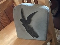 ROCK STONE WITH ANGEL ON IT