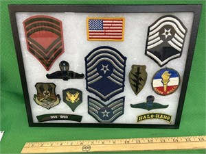 Large display of military patches